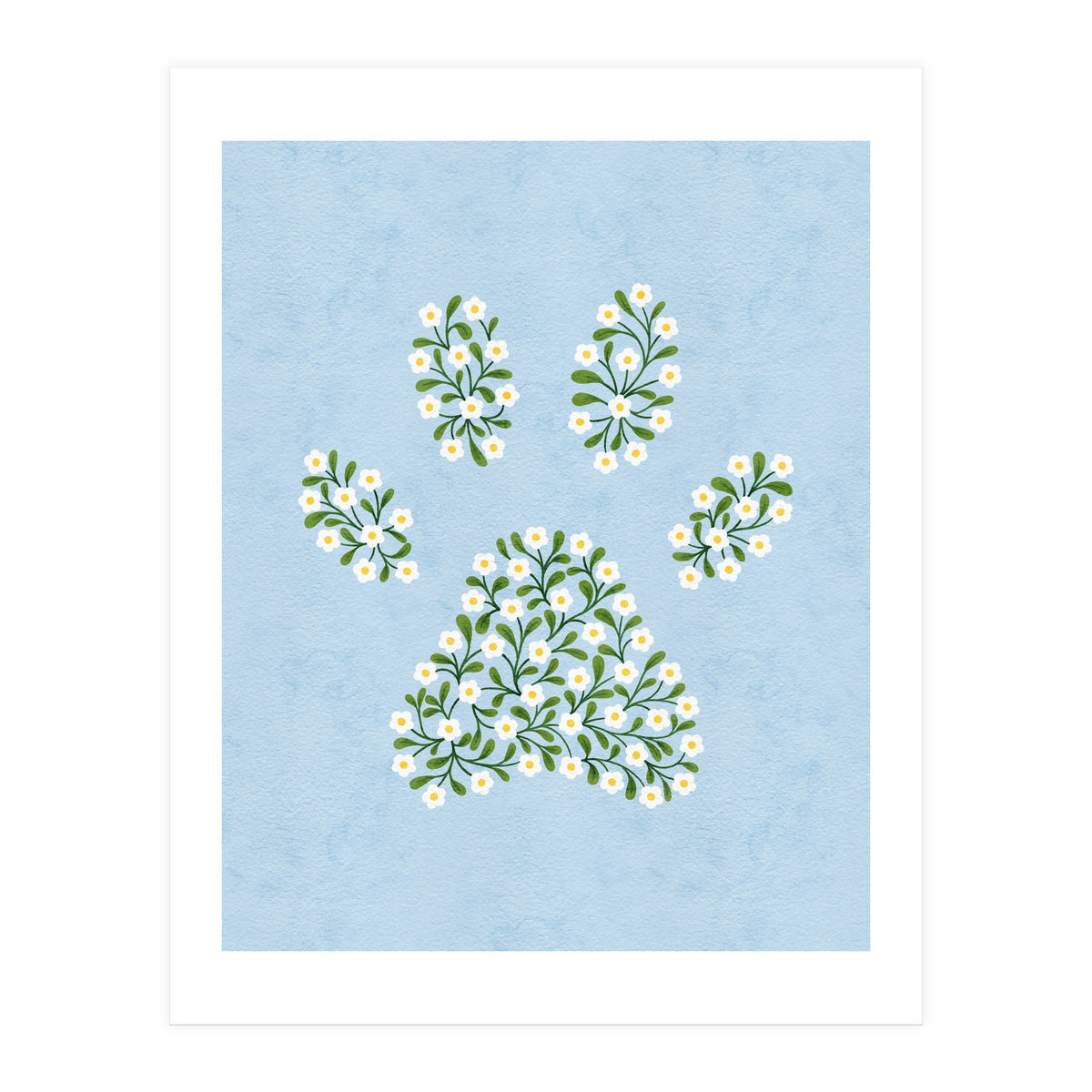 Floral Paw Print (Print Only)