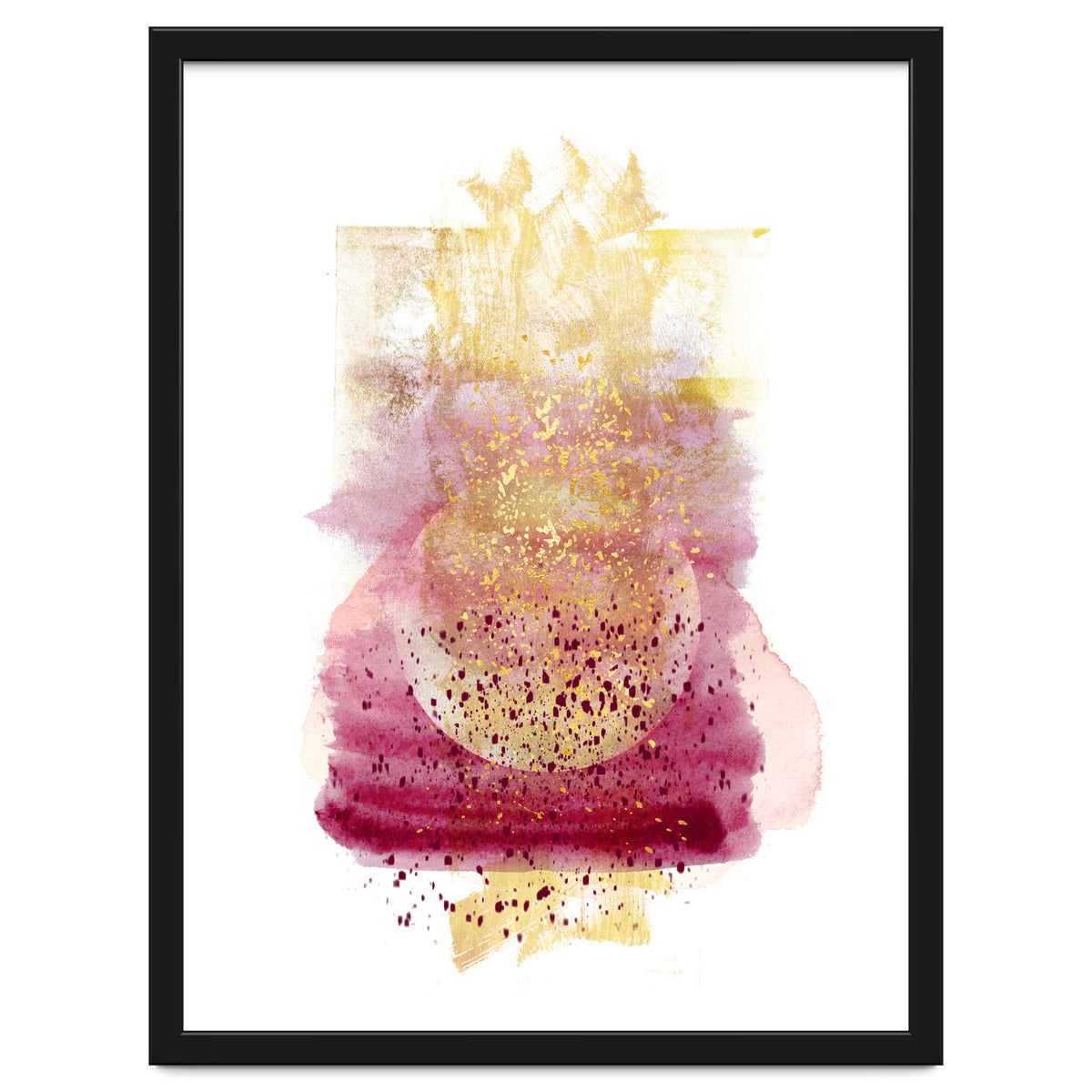 Abstract watercolour summer moon