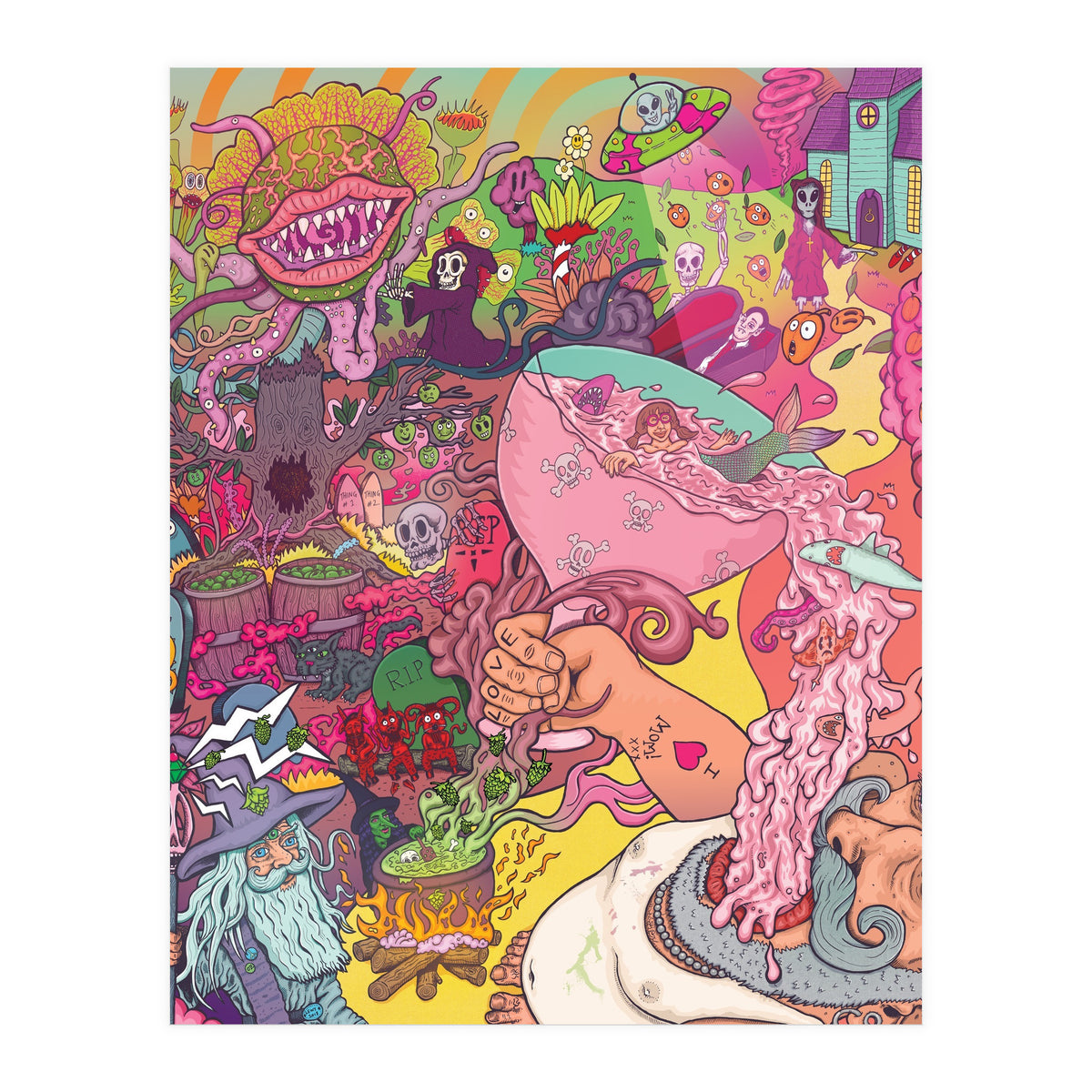 Abbeydale Brewery Collab Series Full Illustration - Yeastie Boys UK, Northern Monk, Origins Fyne Ales, Haand, Brew York and Black Jack Brewery. (Print Only)