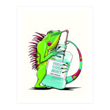 Iguana using Mouthwash, Funny bathroom humour (Print Only) thumbnail