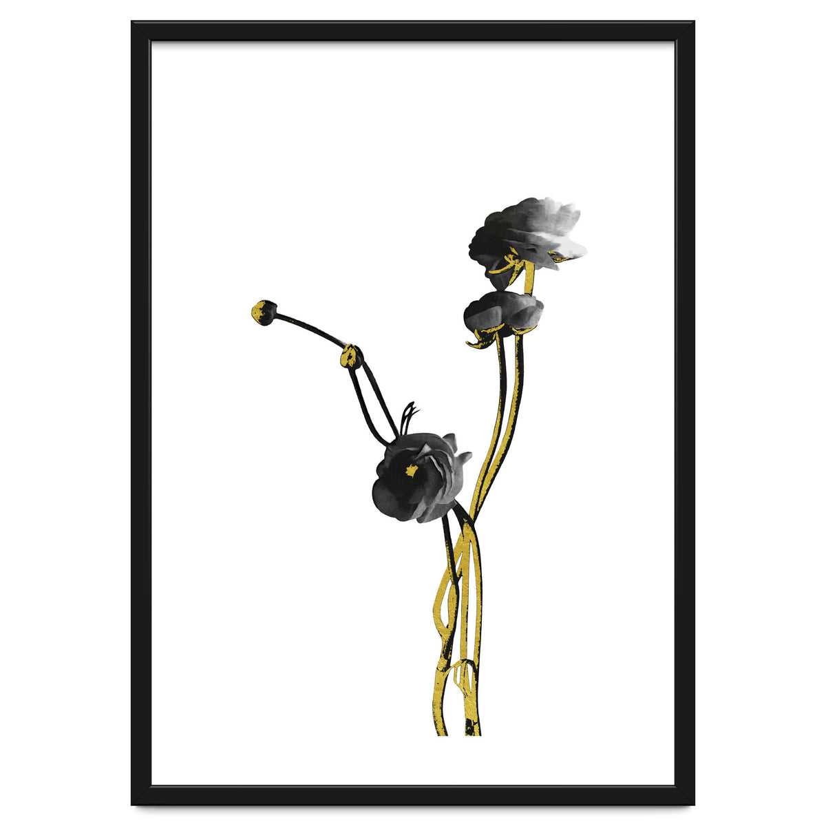 Flower Minimal Black And Gold 04