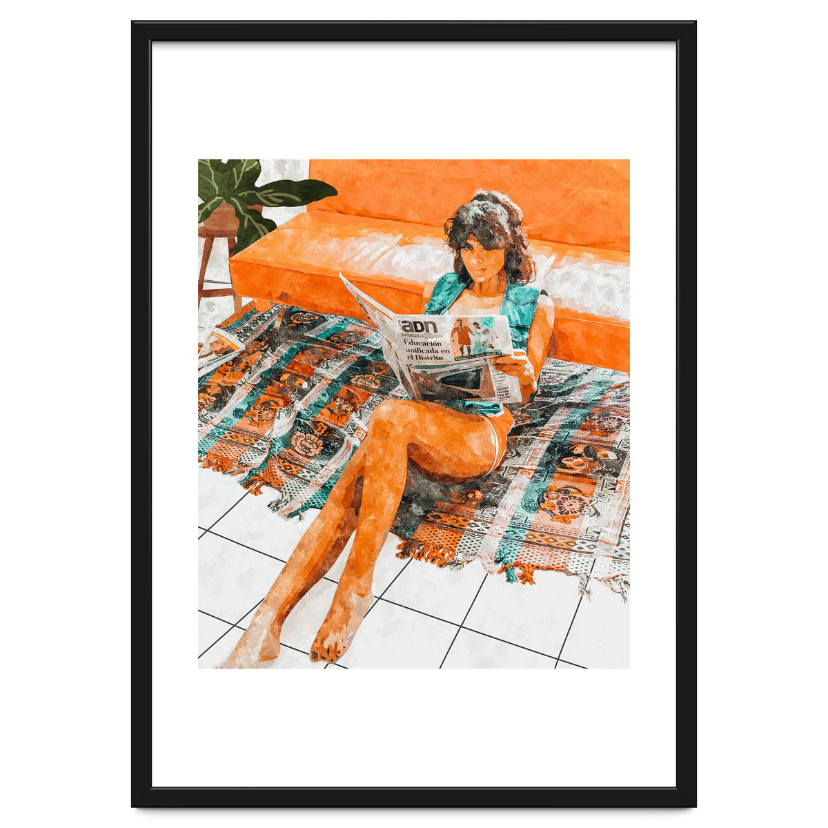 The Gossip Column | Modern Bohemian Woman Hippie Décor | Staycation Fashion Painting