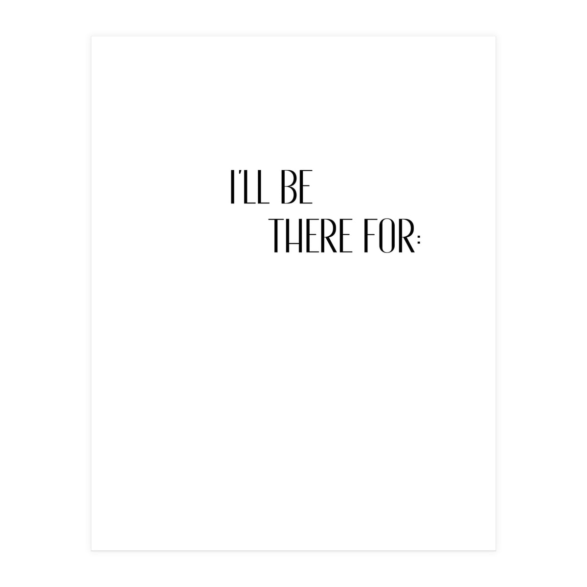 I'LL BE THERE  - 01 of 02 (Print Only)