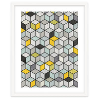 Colorful Concrete Cubes - Yellow, Blue, Grey