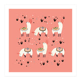 White Llamas In Pink Desert (Print Only) thumbnail