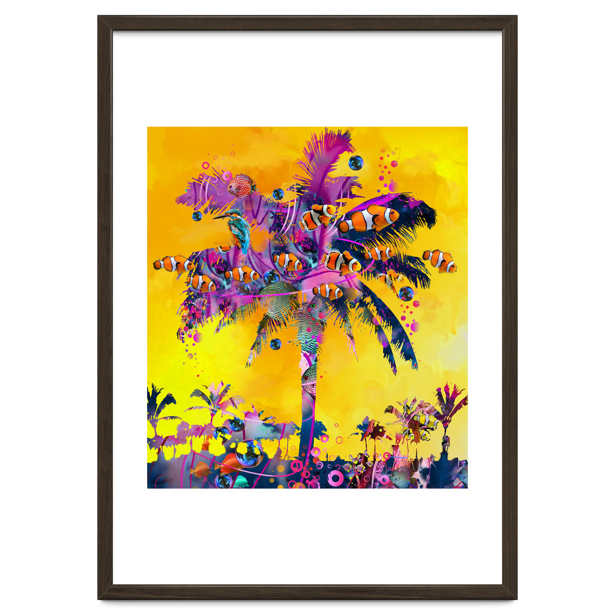 Purple Palm with Fish