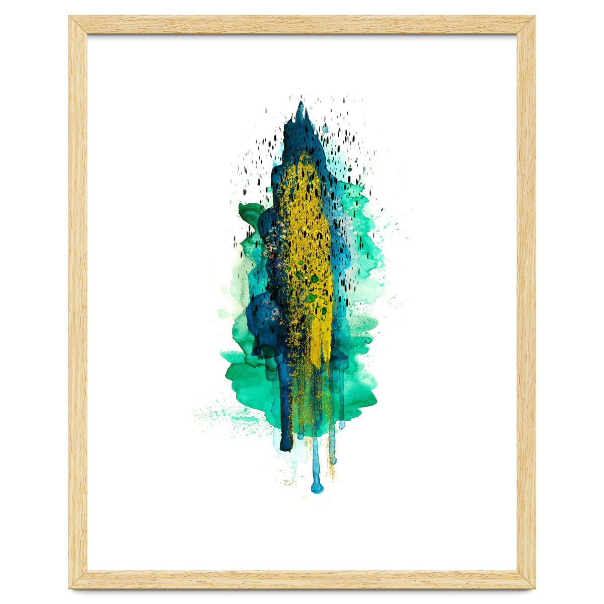 Abstract watercolour peacockgold