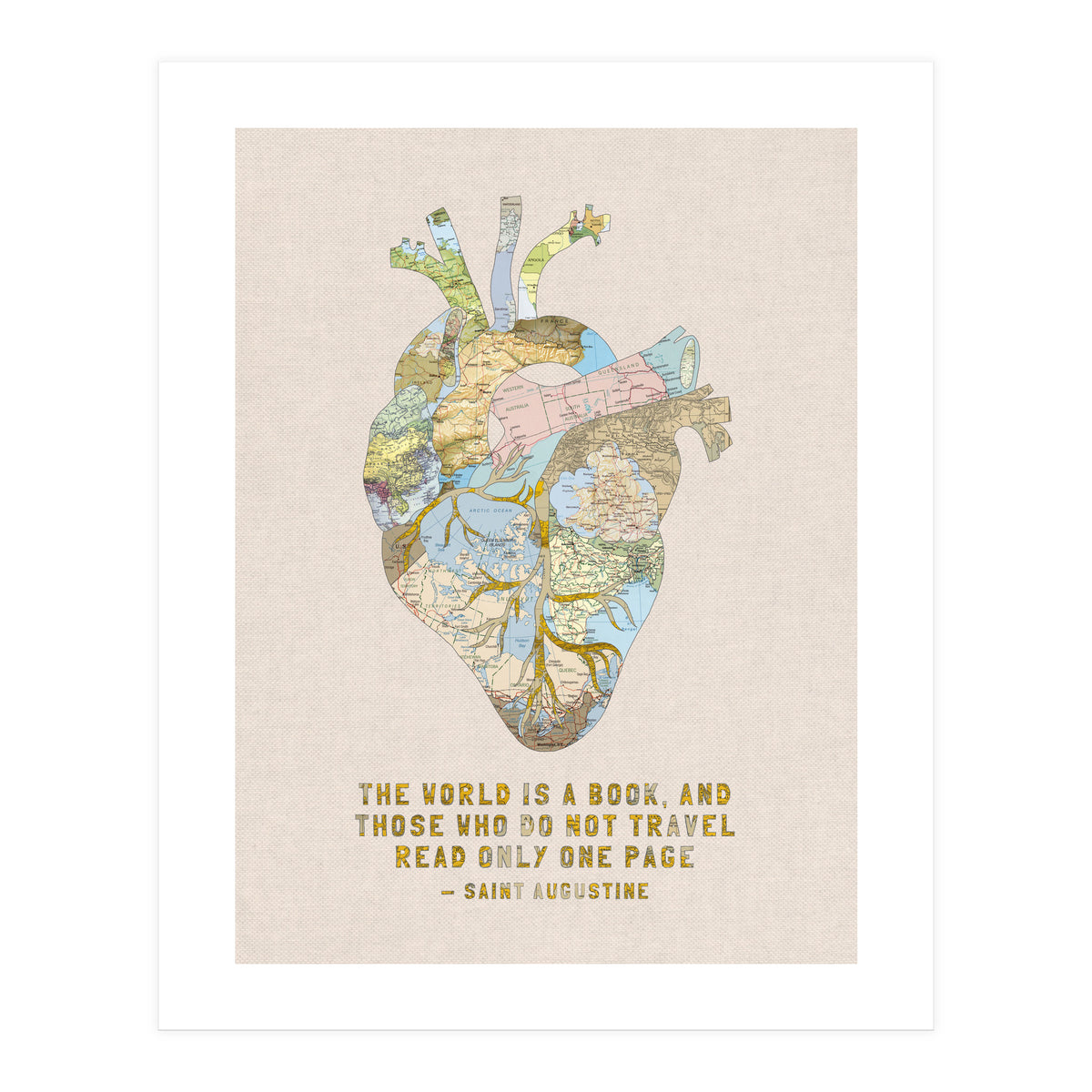 A Traveller's Heart + Quote (Print Only)