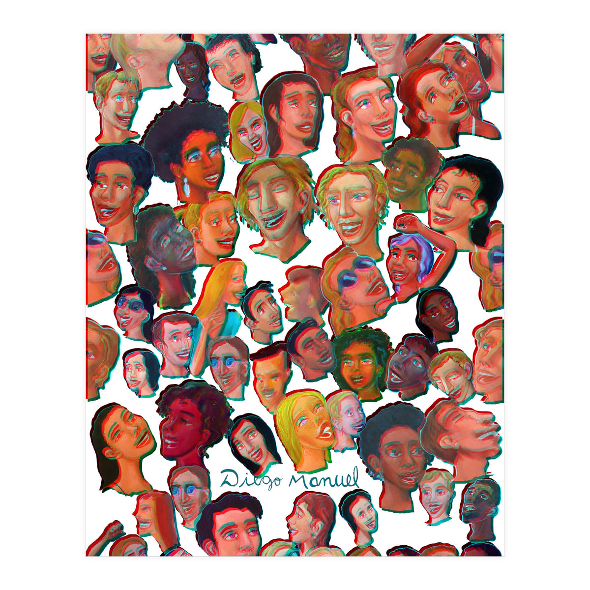 Rostros Alegres 3d (Print Only)