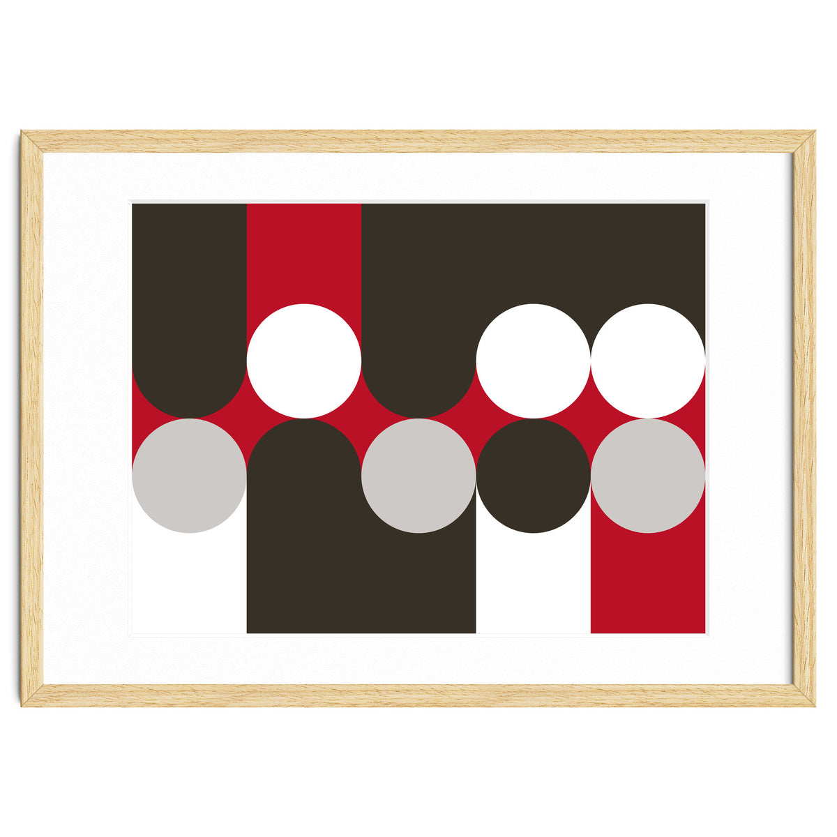 Geometric Shapes No. 33 - brown, red & white