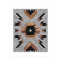 Urban Tribal Pattern No.6 - Aztec - Concrete and Wood (Print Only)