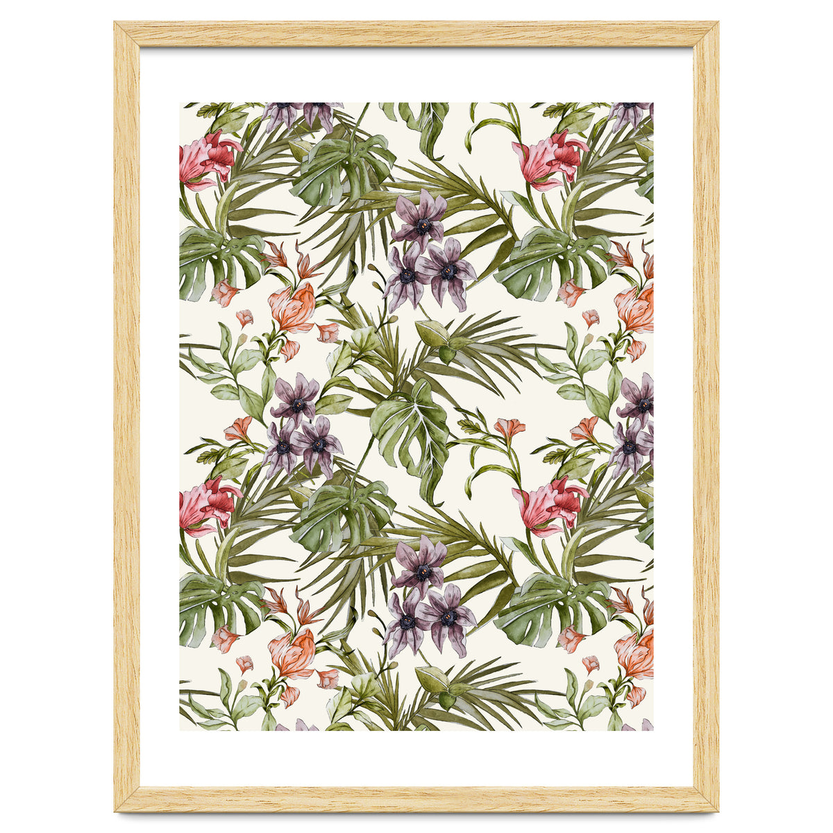 Watercolor tropical foliage