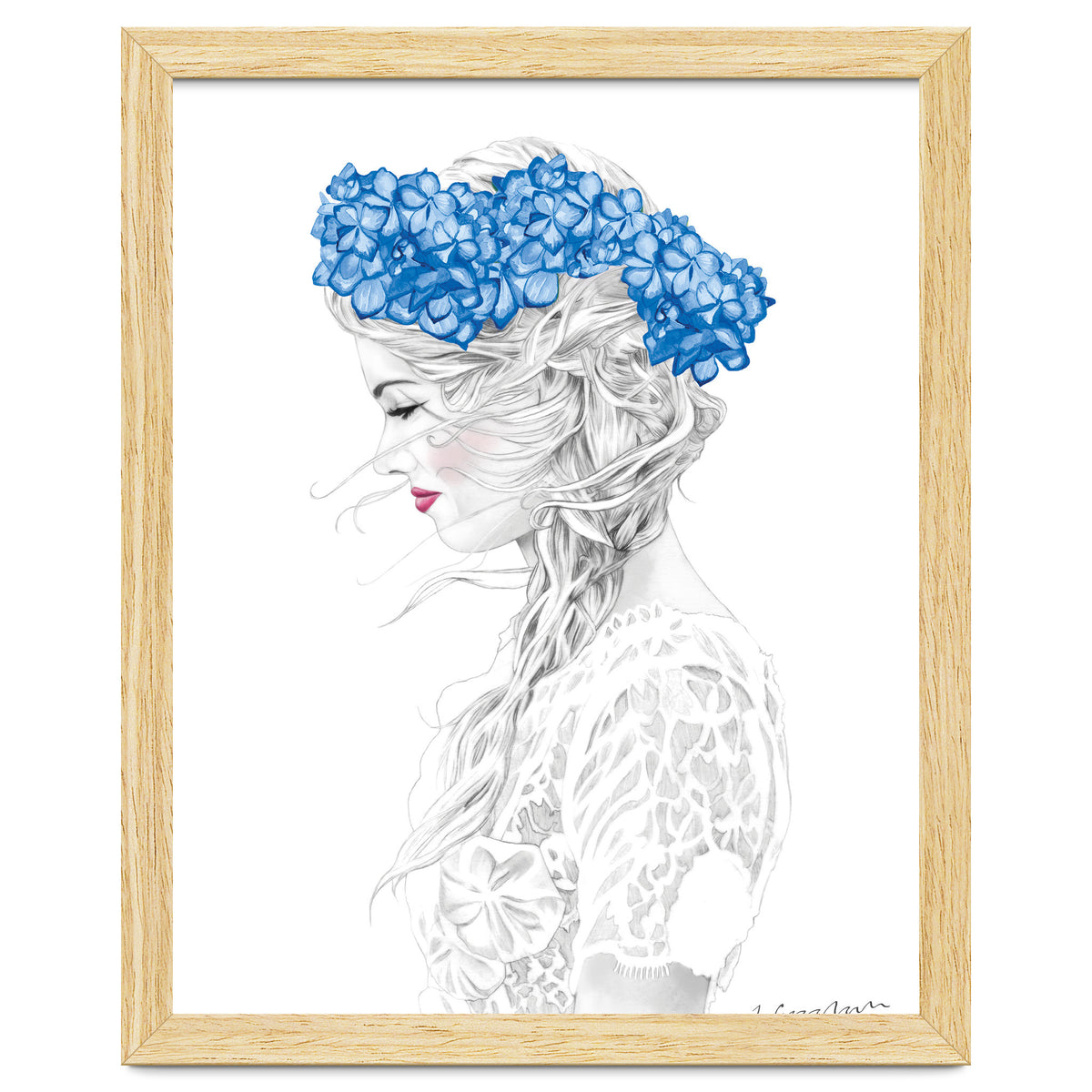 Blue Hydrangea Girl