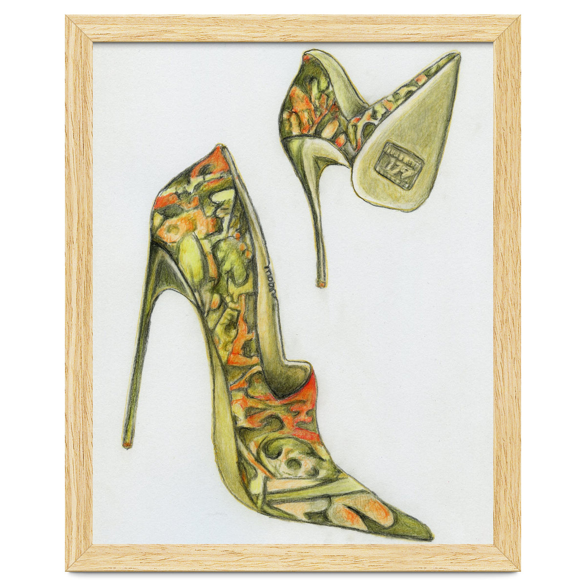 Green stiletto shoes