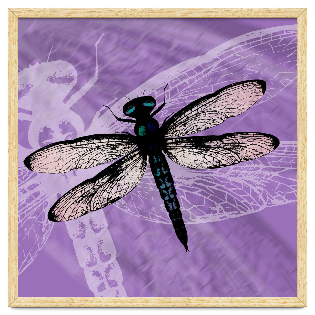 Blue dragonfly vector