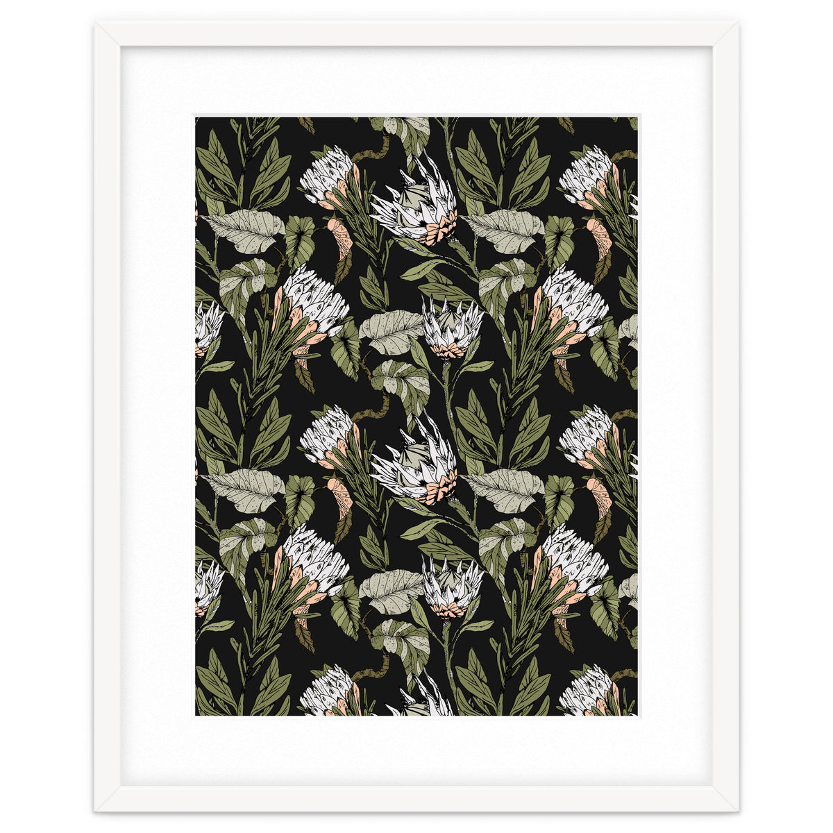 Dark pattern botanical boho