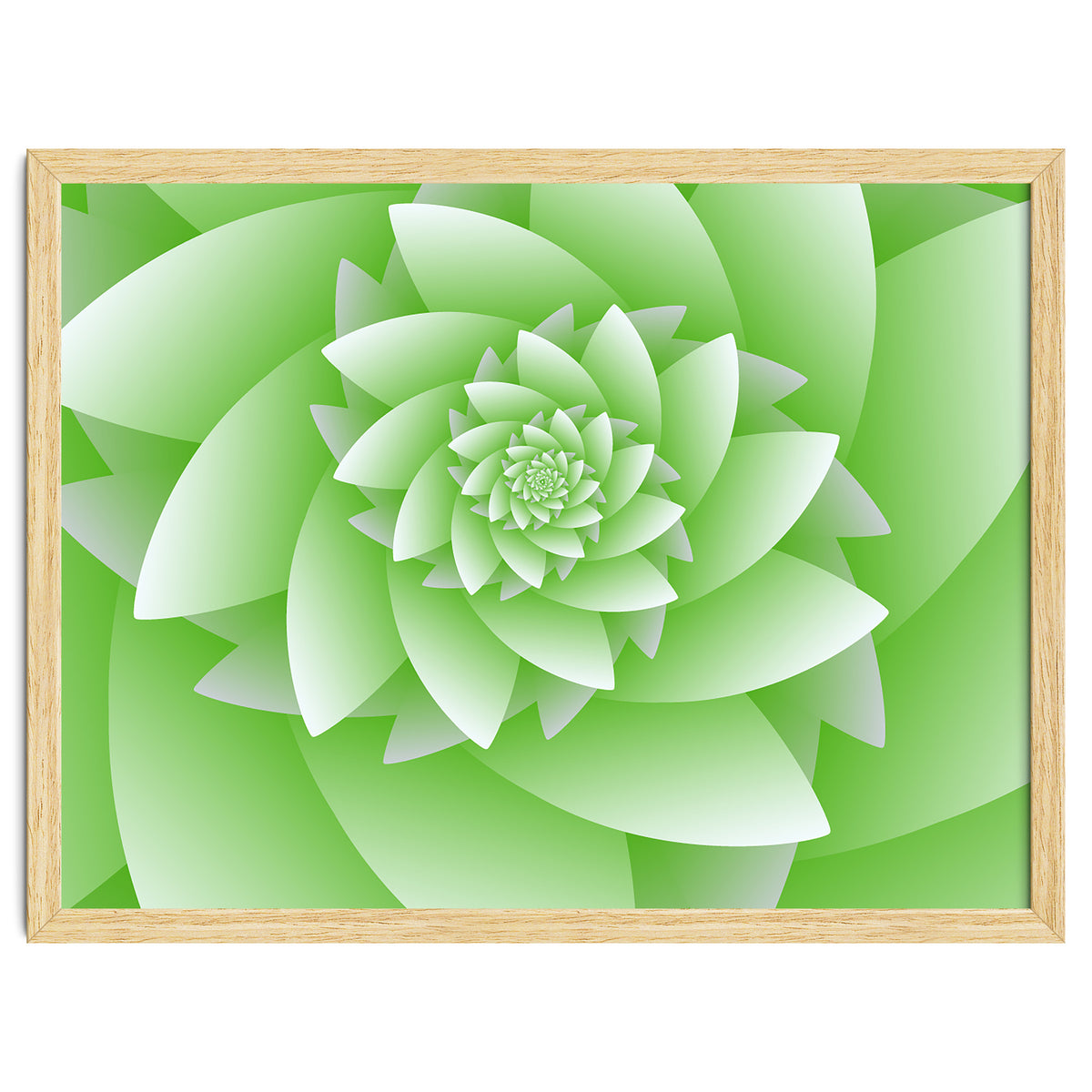 Abstract Green Floral Optical Illusions Art