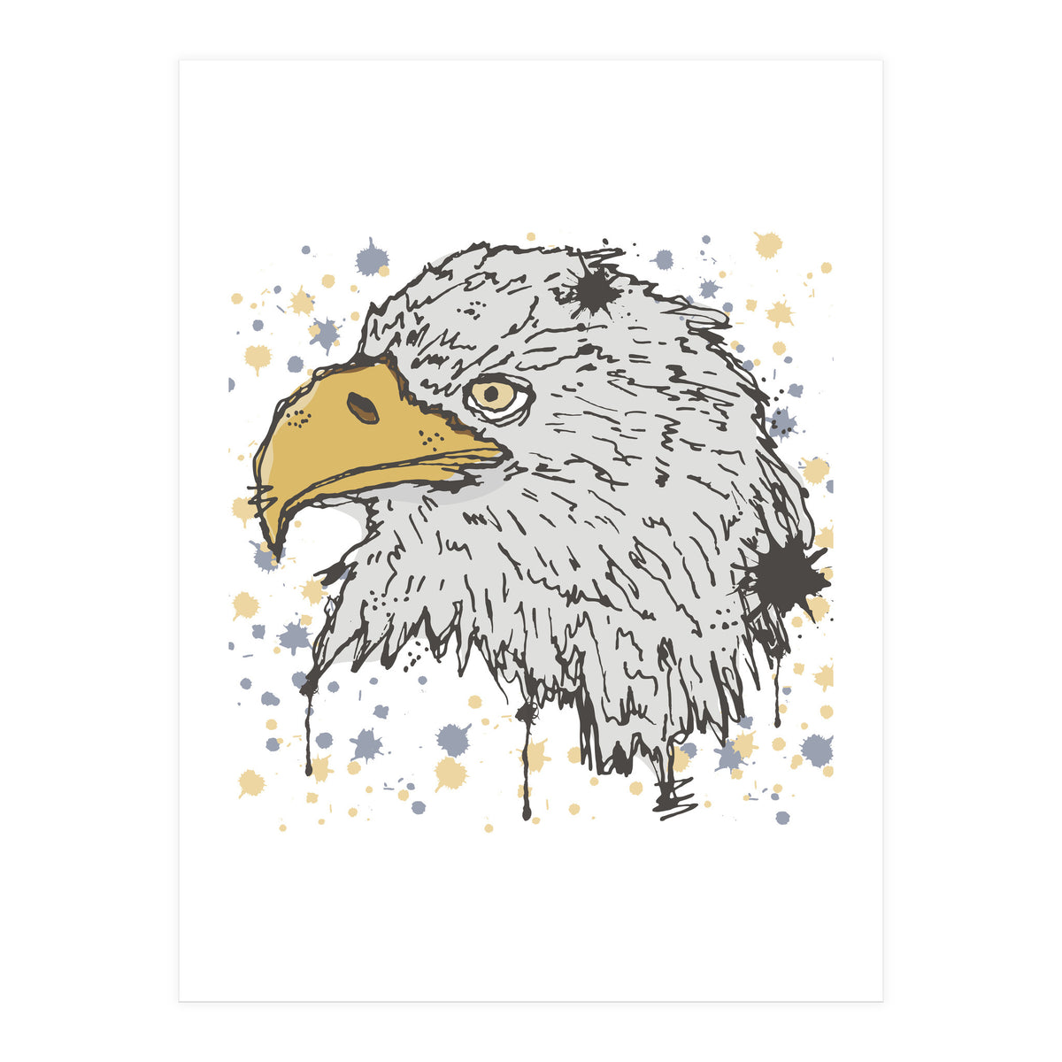Eagle scribble sketch (Print Only)