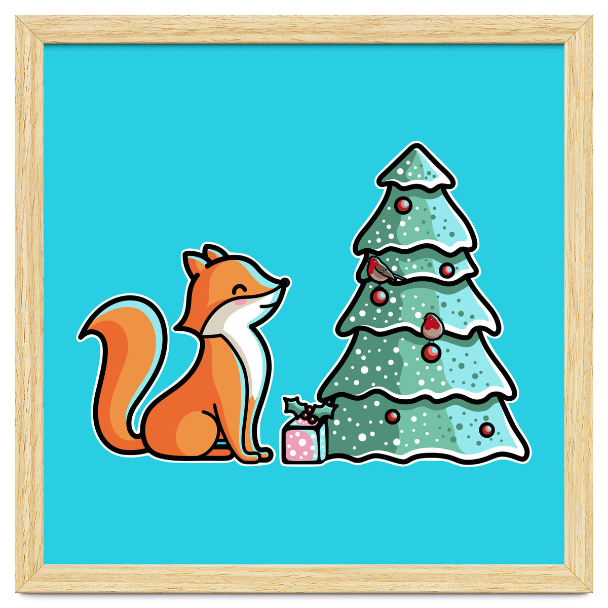 Cute Fox Christmas Tree