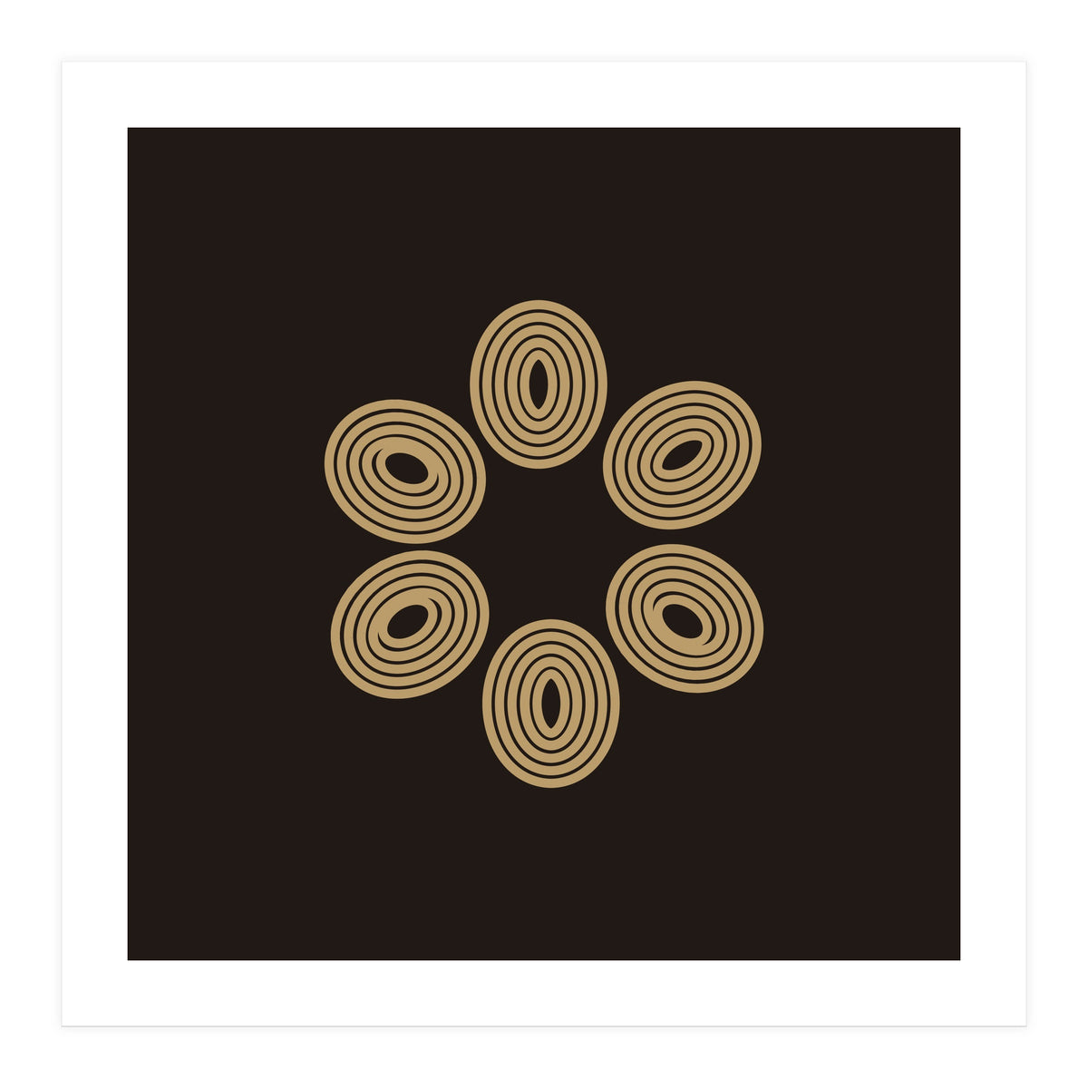 Golden floral lines | abstract minimal (Print Only)