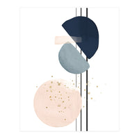 Abstract Study Blush and Navy Blue (Print Only)