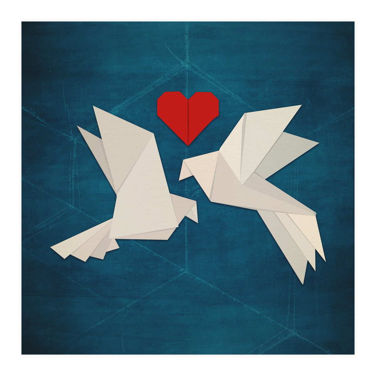 Origami love birds (Print Only)
