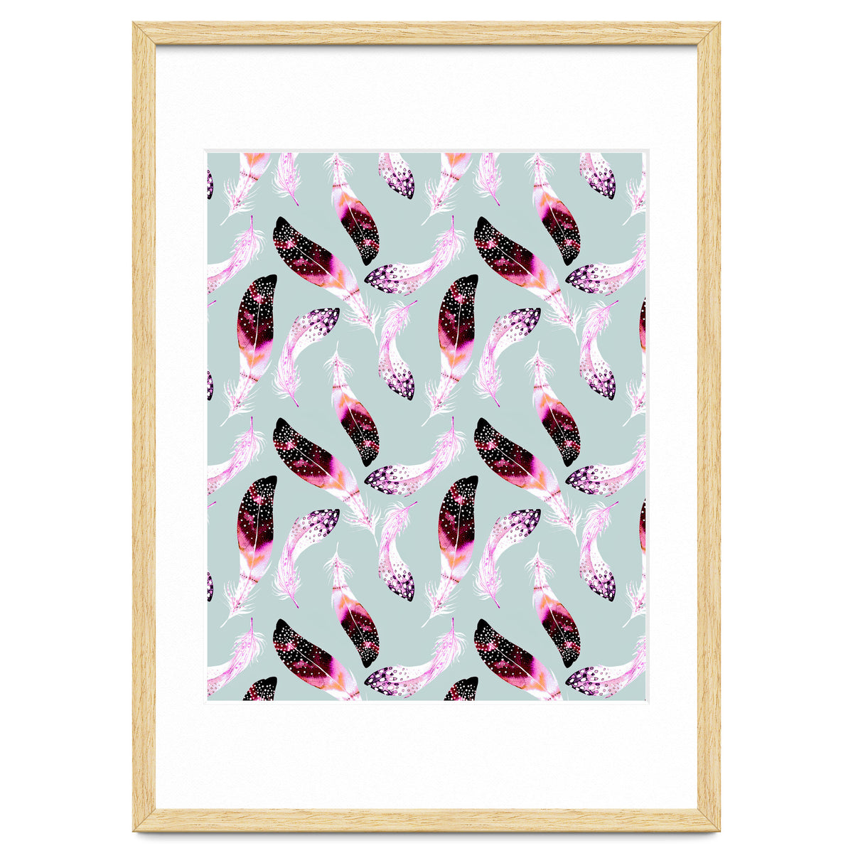 Bohemian pattern of feathers