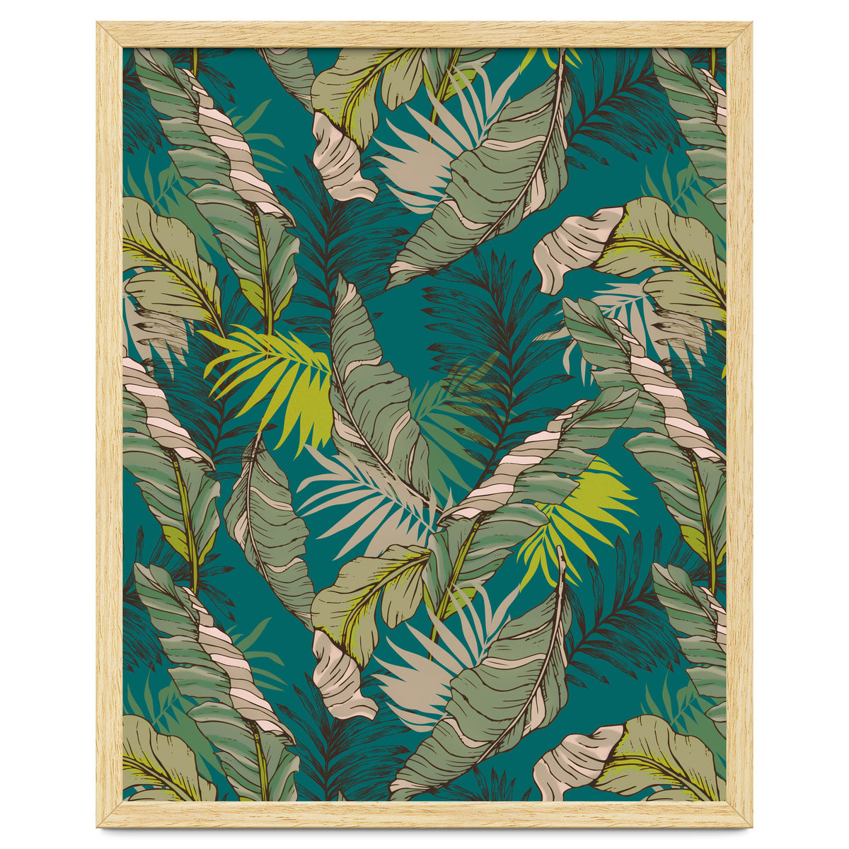 Drawing of wild tropical jungle