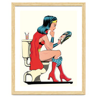 Wonder Woman on the Toilet, funny Bathroom Humour