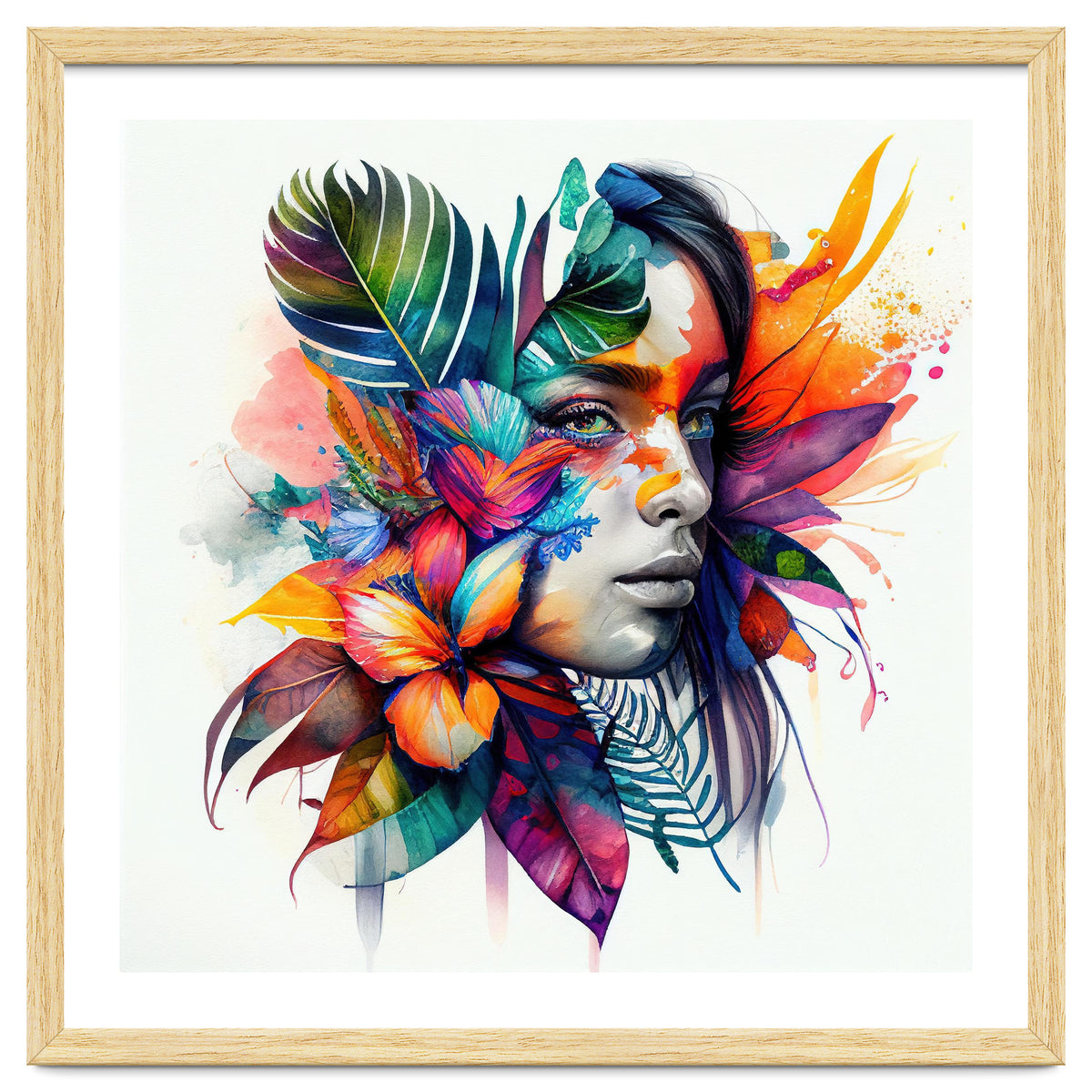 Watercolor Native Woman #1