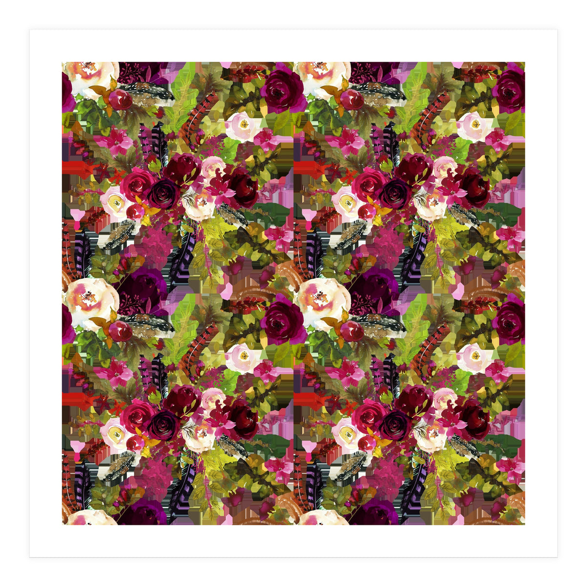 Water Colour Rose Pattern (Print Only)