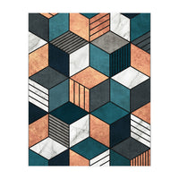 Copper, Marble and Concrete Cubes 2 with Blue (Print Only)