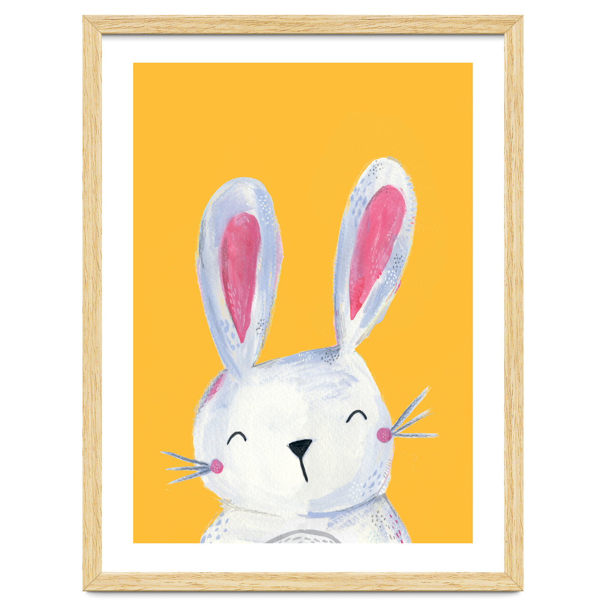 Woodland Bunny On Mustard