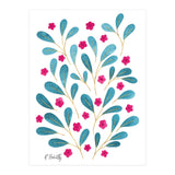 Springtime Floral | Teal and Pink (Print Only) thumbnail