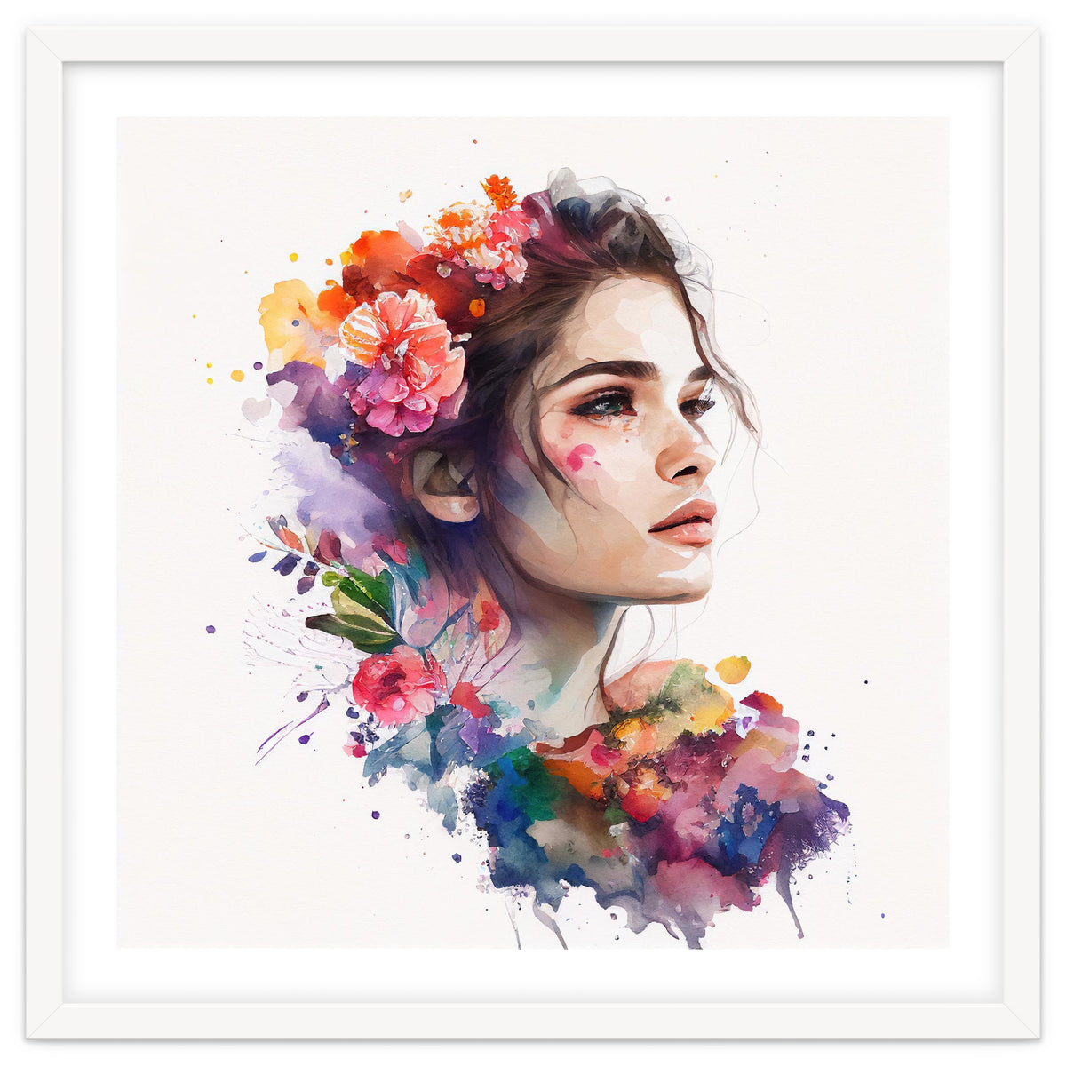 Watercolor Tropical Woman #19