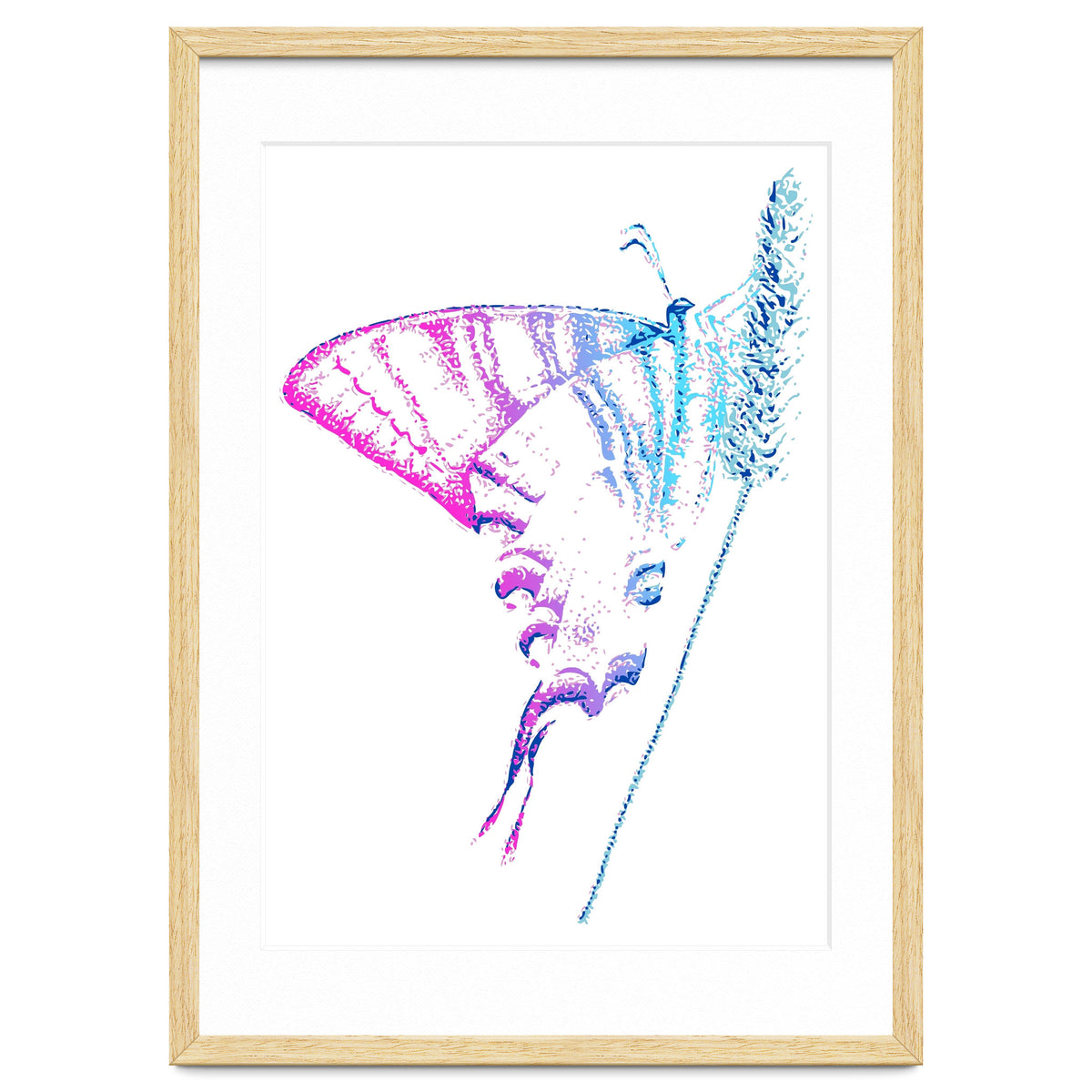 Swallowtail On Grass in Pinquoise