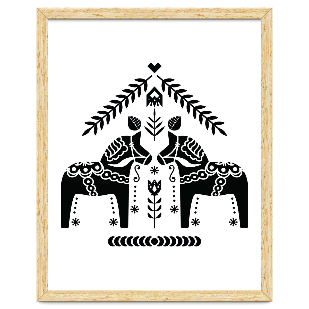 Swedish Dala Horse Folk Pattern