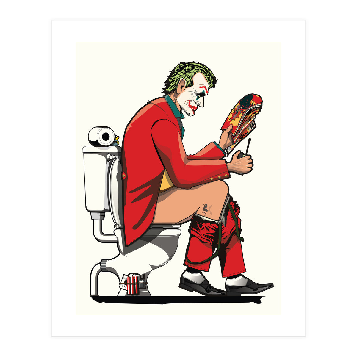 Joker on the Toilet, funny Bathroom Humour (Print Only)