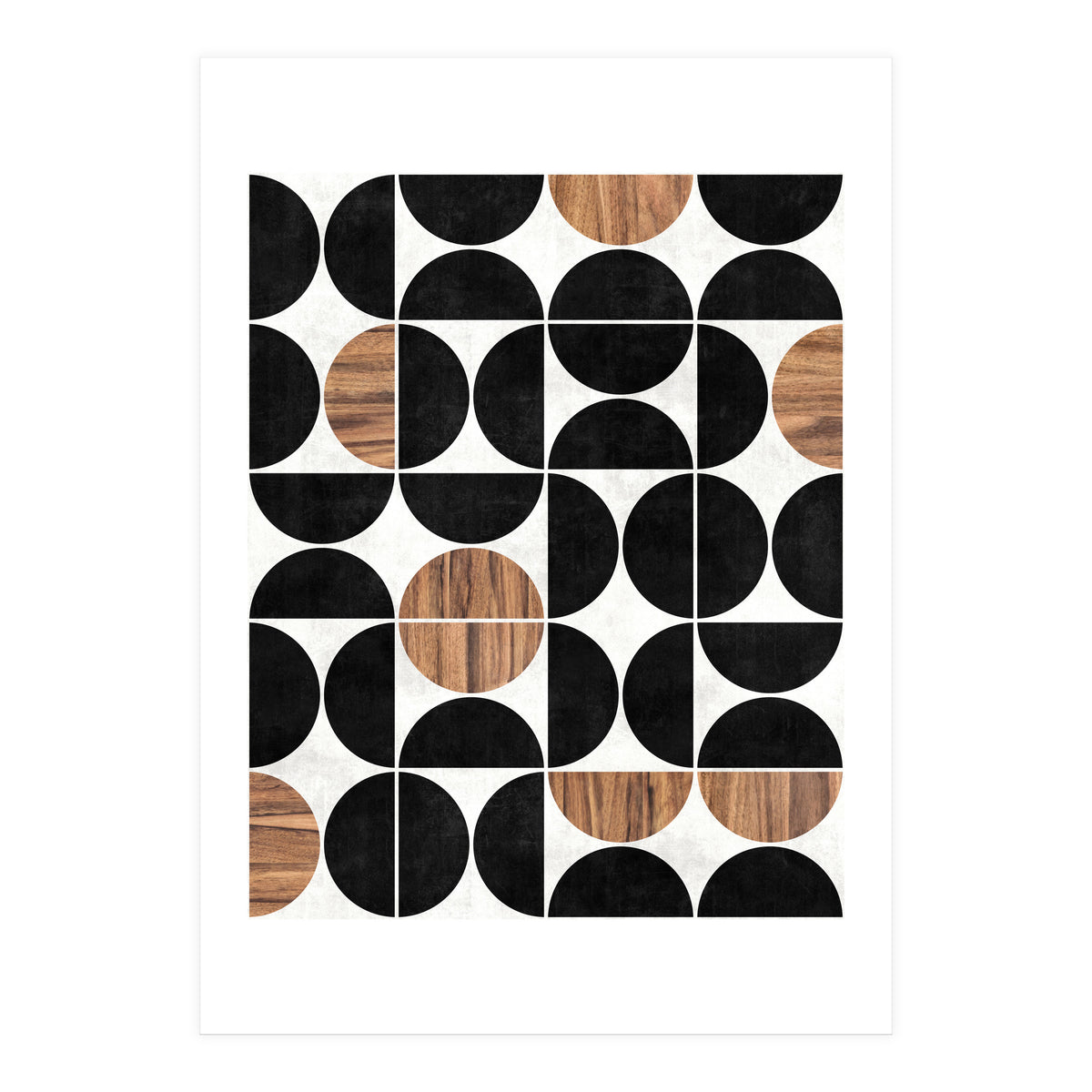 Mid-Century Modern Pattern No.1 - Concrete and Wood (Print Only)