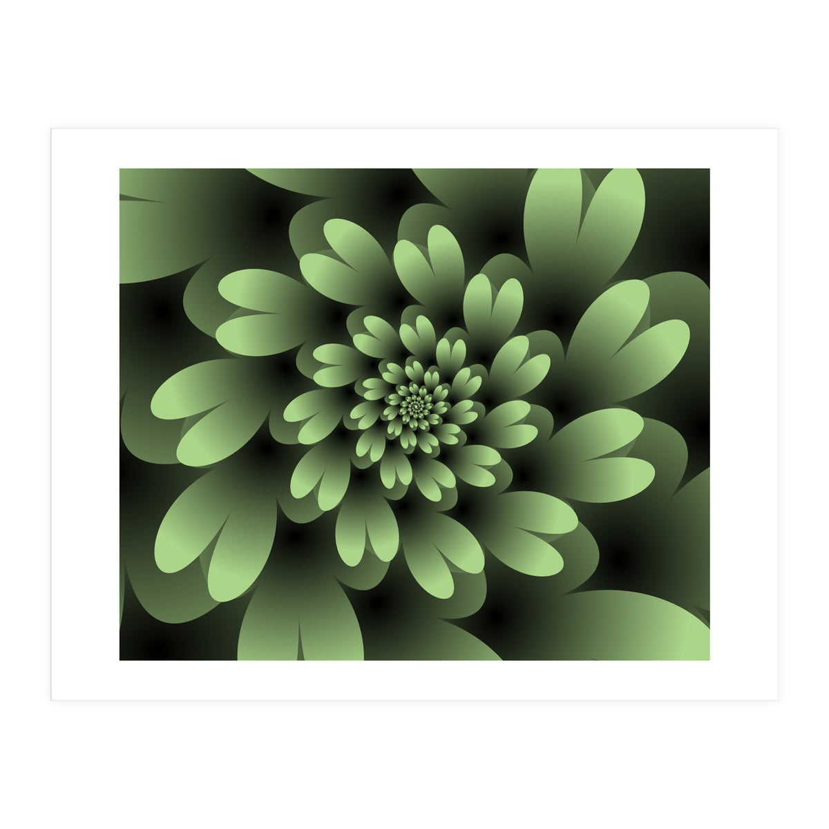 Green Floral Satin  (Print Only)
