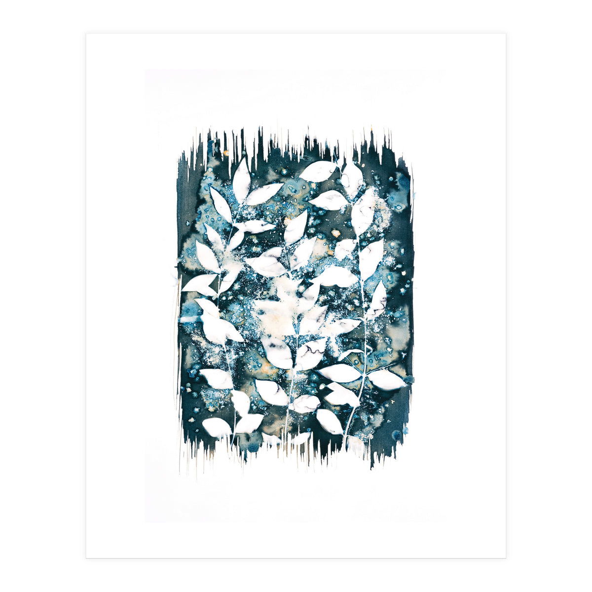 Indigo Blue Botanical Leaves No. 5 (Print Only)