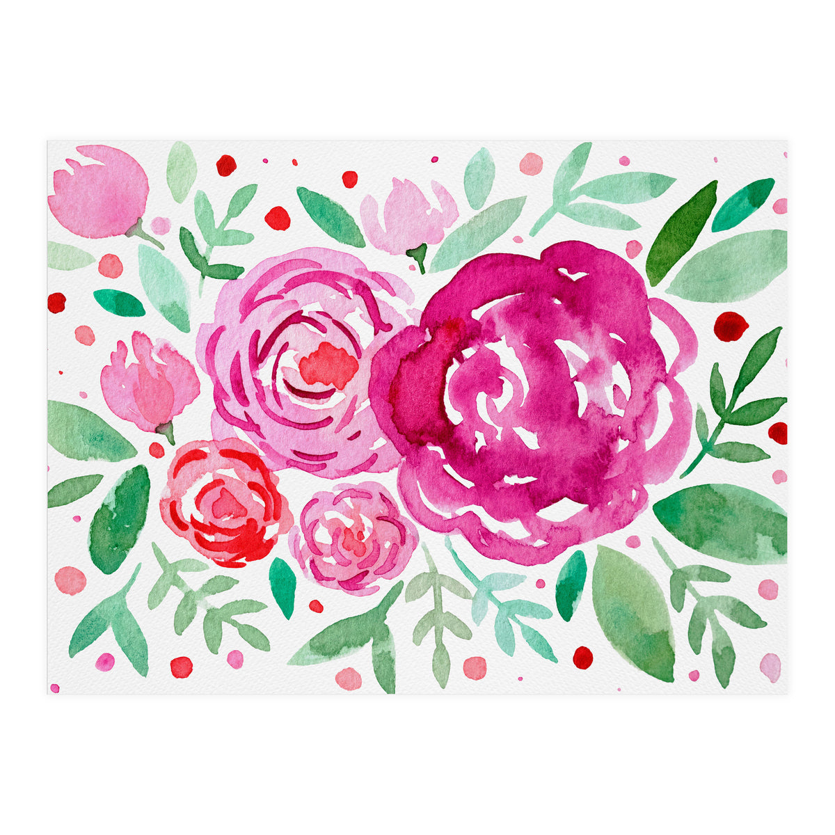 Watercolor roses in pink (Print Only)
