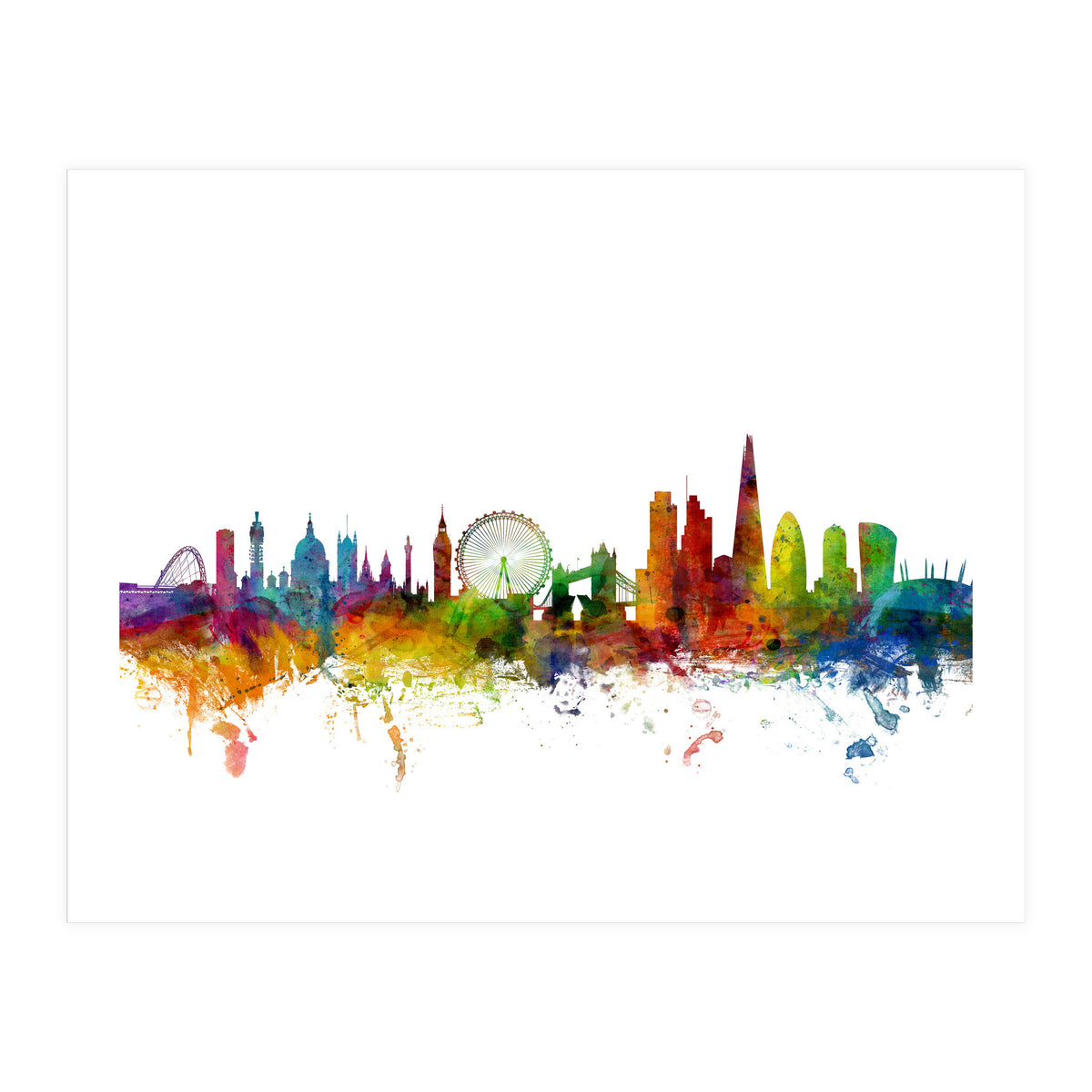London England Skyline (Print Only)