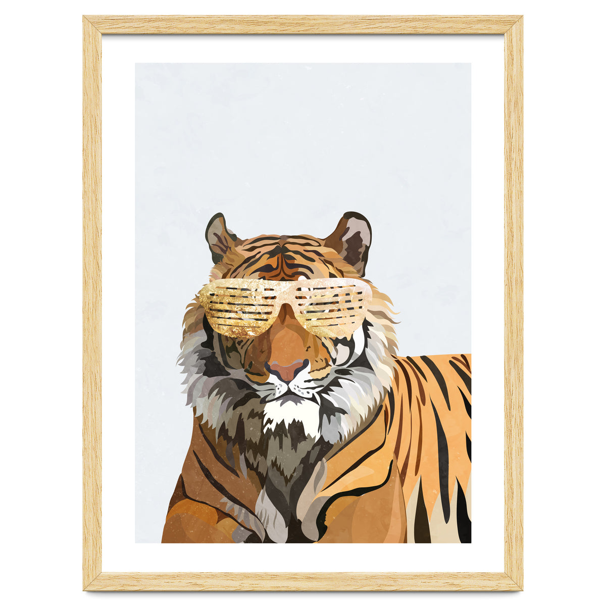 Hip Hop Tiger White Portrait