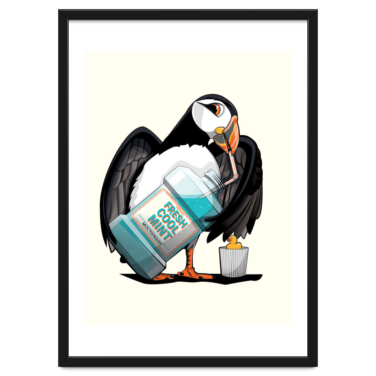 Puffin using Mouthwash