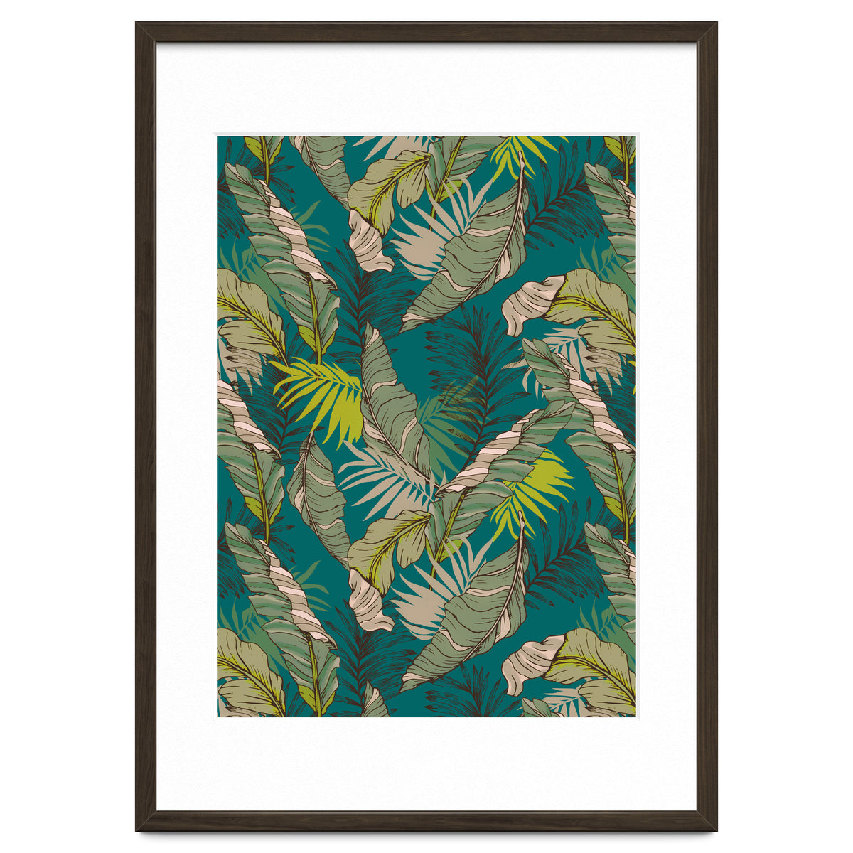 Drawing of wild tropical jungle