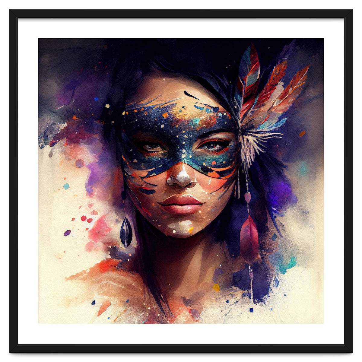 Watercolor Carnival Woman #1