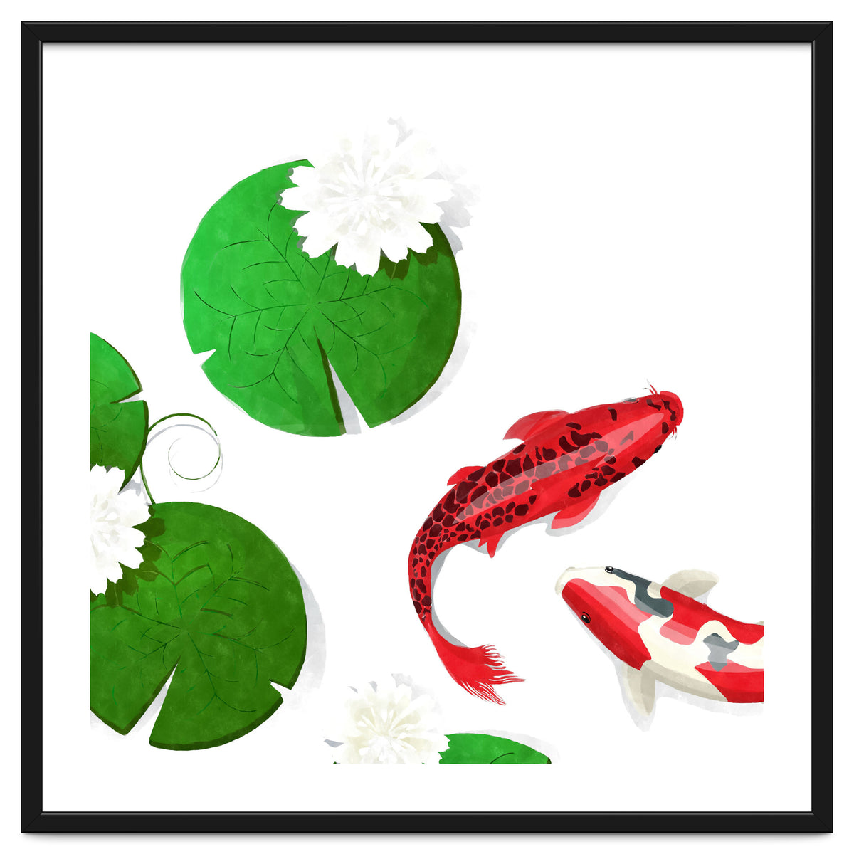 Watercolor Koi Fish Background