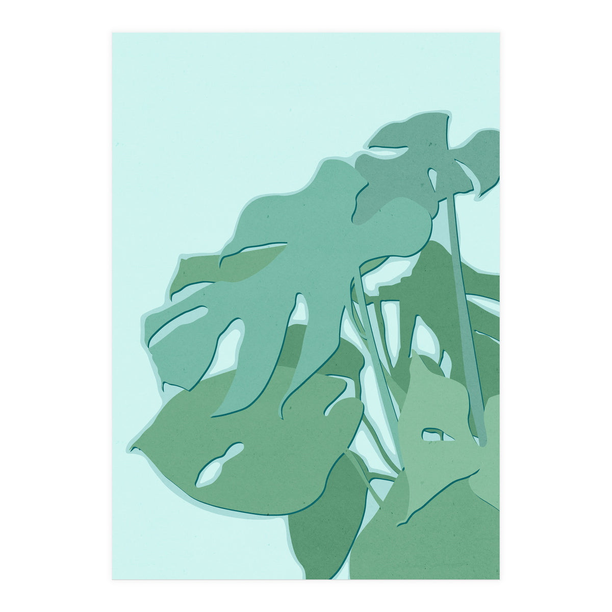Minimal Monstera Leaves - Greener Eden (Print Only)