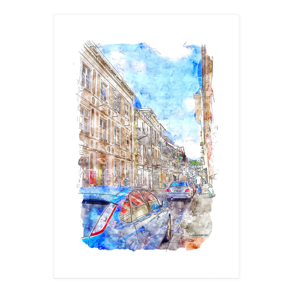 Street of Fort-de-France (Print Only)